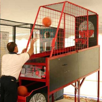 Shooting Hoops with Basketball hoop rental
