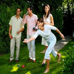Playing Bocce Ball Outdoors