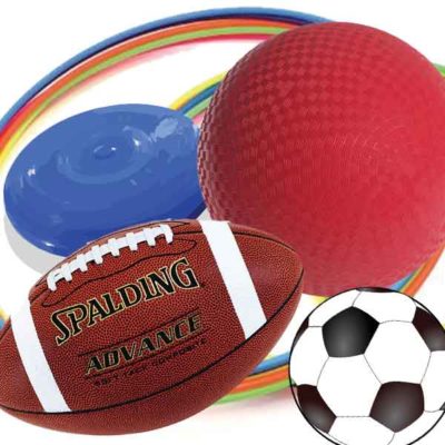 Football Soccer Ball Frisbee Kickball and Hula Hoop