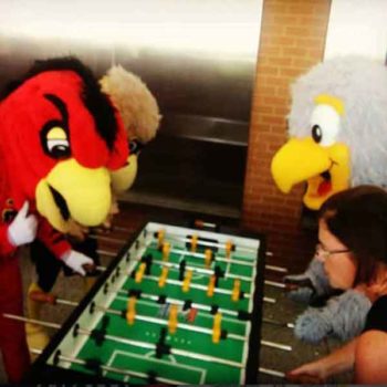 Atlanta Mascots Playing Foosball at Mixer