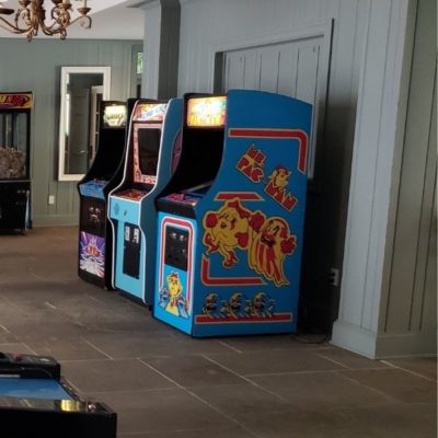 Classic Arcades in Garage-Ms Pacman Arcade Machine Donkey Kong and Galaga