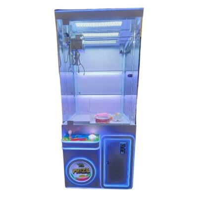 Clean White Frame Claw Machine Rental with Flashing LEDs