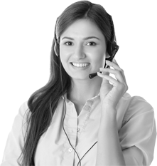 Girl with Headset in footer