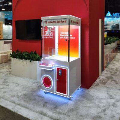 Custom branded White Claw machine rental at tradeshow