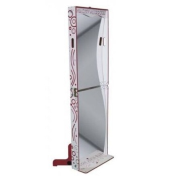 Side View of Large Red Circus Mirror