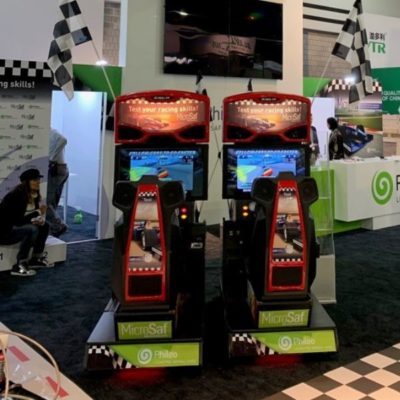 Custom Branded Arcade Racing Game for Tradeshow