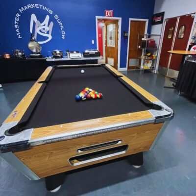 Pool Table covered with Black Felt