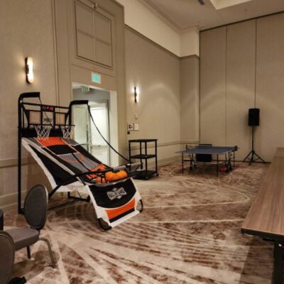 Basketball Game Double Shot in Hotel Ballroom for Corp Event
