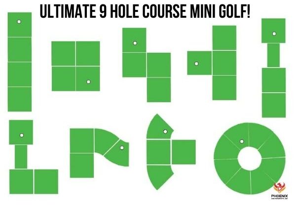 MiniGolf Course Design for 9 Holes with Circle