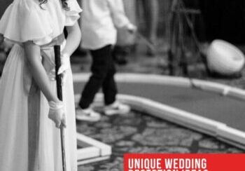 Unique Wedding Reception Ideas with Heart Shaped Mini Golf-Flower Girl playing game